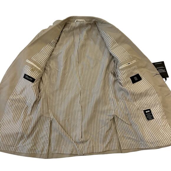 THE BLK TUX Men's TOLLEGNO 1900 Beige Suit Jacket 100% Italian Merino Wool - Picture 5 of 12